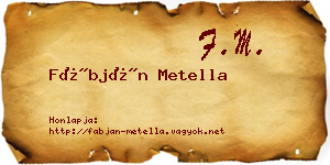Fábján Metella névjegykártya