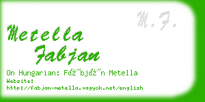 metella fabjan business card